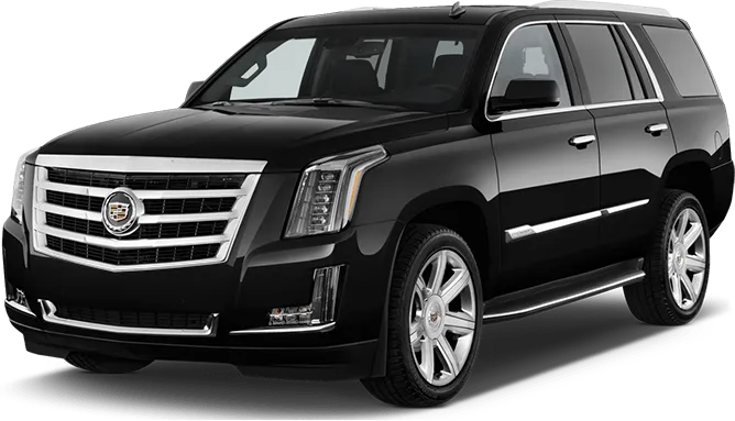 Black Cadillac SUV with sleek design.
